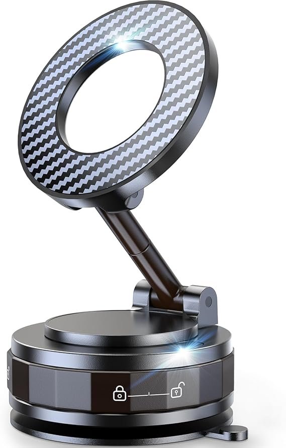vacuum magnetic car phone holder for magsafe – 360° adjustable mount