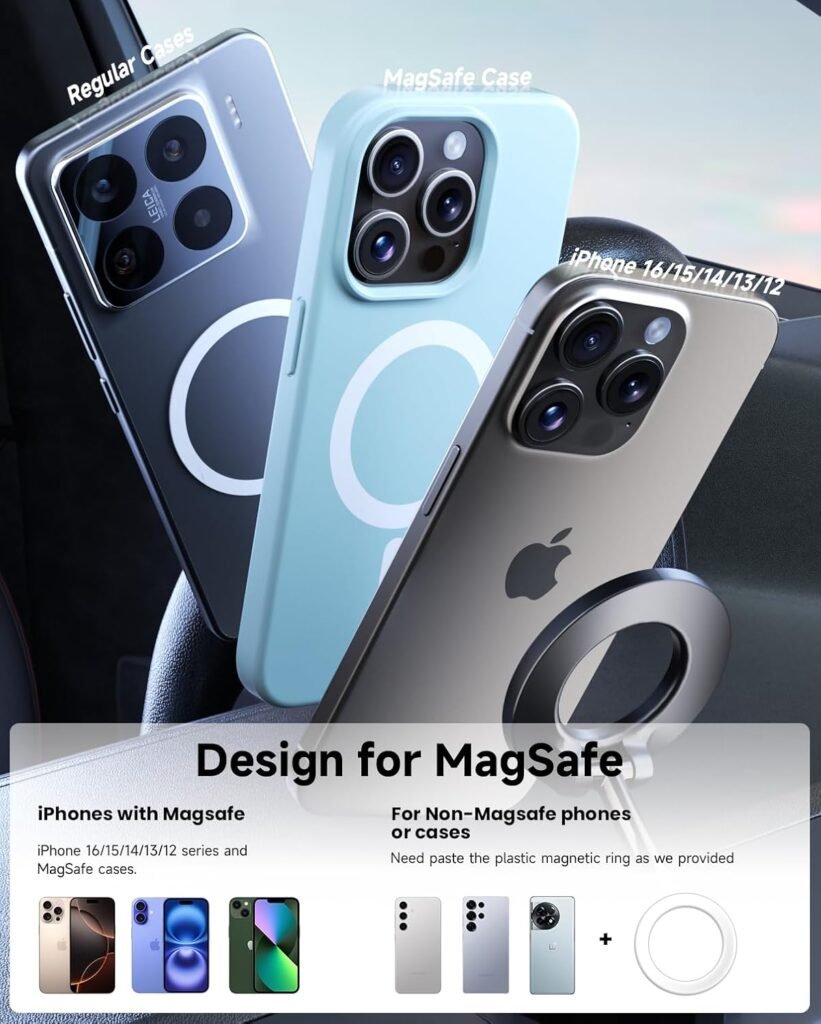 vacuum magnetic car phone holder for magsafe – 360° adjustable mount