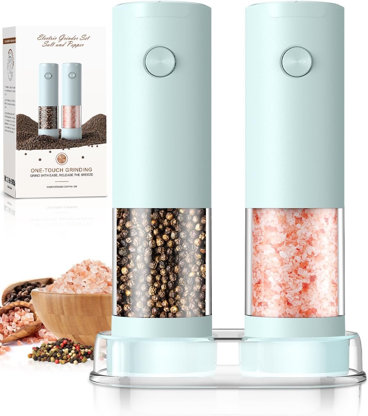 electric salt and pepper grinder set – 3x easier seasoning electric salt and pepper grinder set – 3x easier seasoning