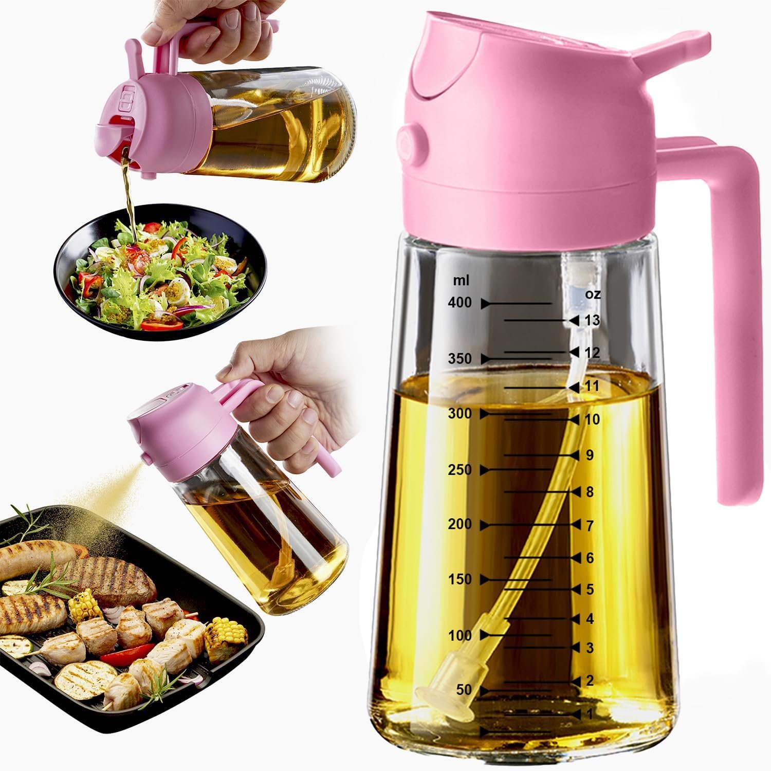 2 in 1 glass olive oil sprayer bottle for healthy meals 2 in 1 glass olive oil sprayer bottle for healthy meals