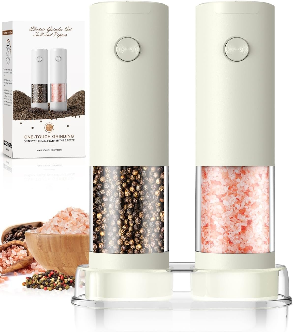 electric salt and pepper grinder set – 3x easier seasoning electric salt and pepper grinder set – 3x easier seasoning