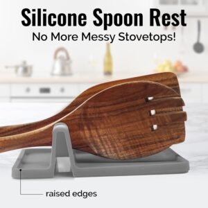 zulay kitchen silicone spoon rest for multiple utensils