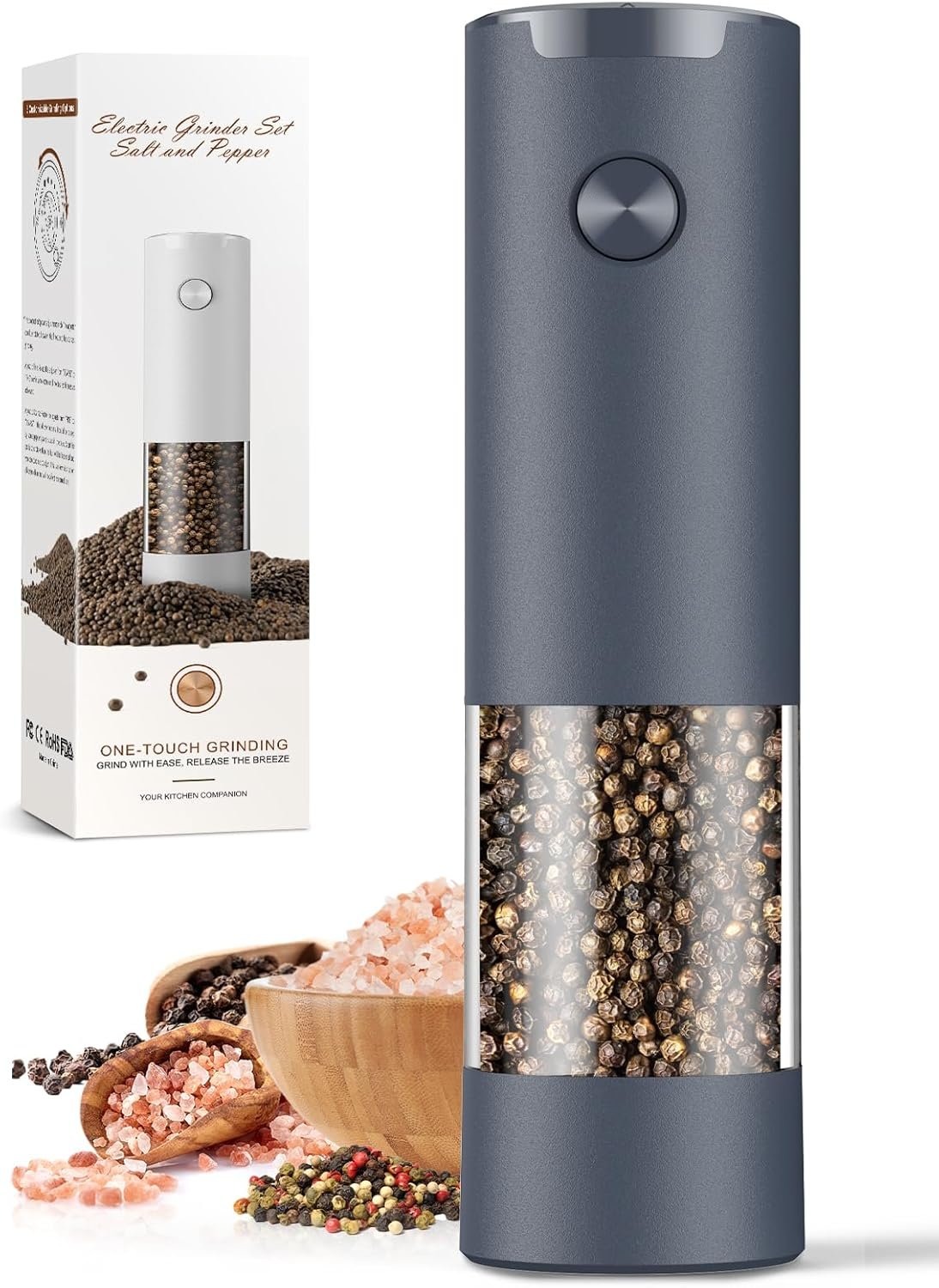 electric salt and pepper grinder set – 3x easier seasoning electric salt and pepper grinder set – 3x easier seasoning