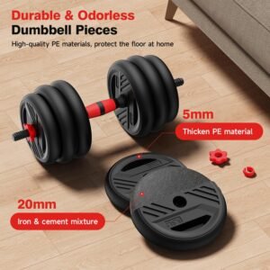 5 in 1 adjustable dumbbell set 90lb | home gym