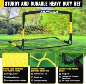 kids soccer goals 2 pack | backyard training set