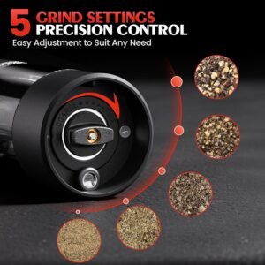 electric salt and pepper grinder set – 3x easier seasoning