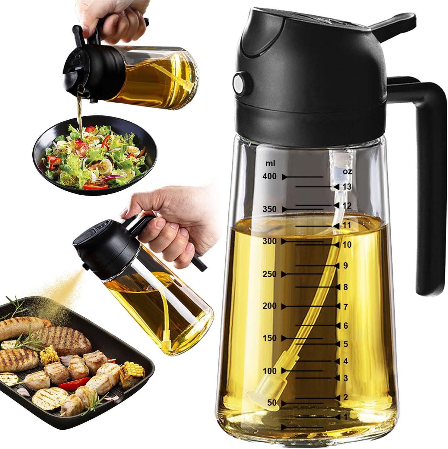 2 in 1 glass olive oil sprayer bottle for healthy meals 2 in 1 glass olive oil sprayer bottle for healthy meals